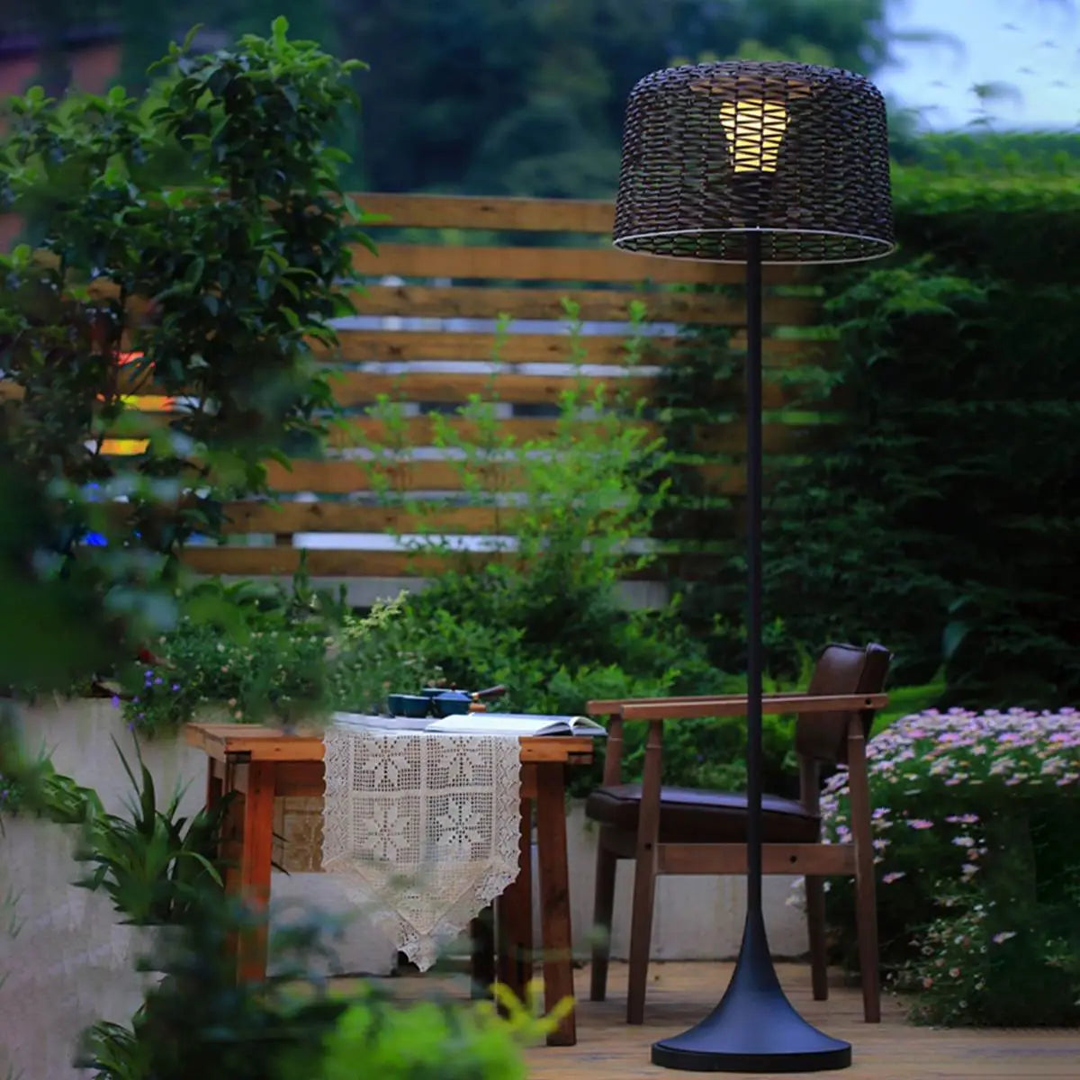 Feyran Vine Woven Floor Lamp for Outdoor
