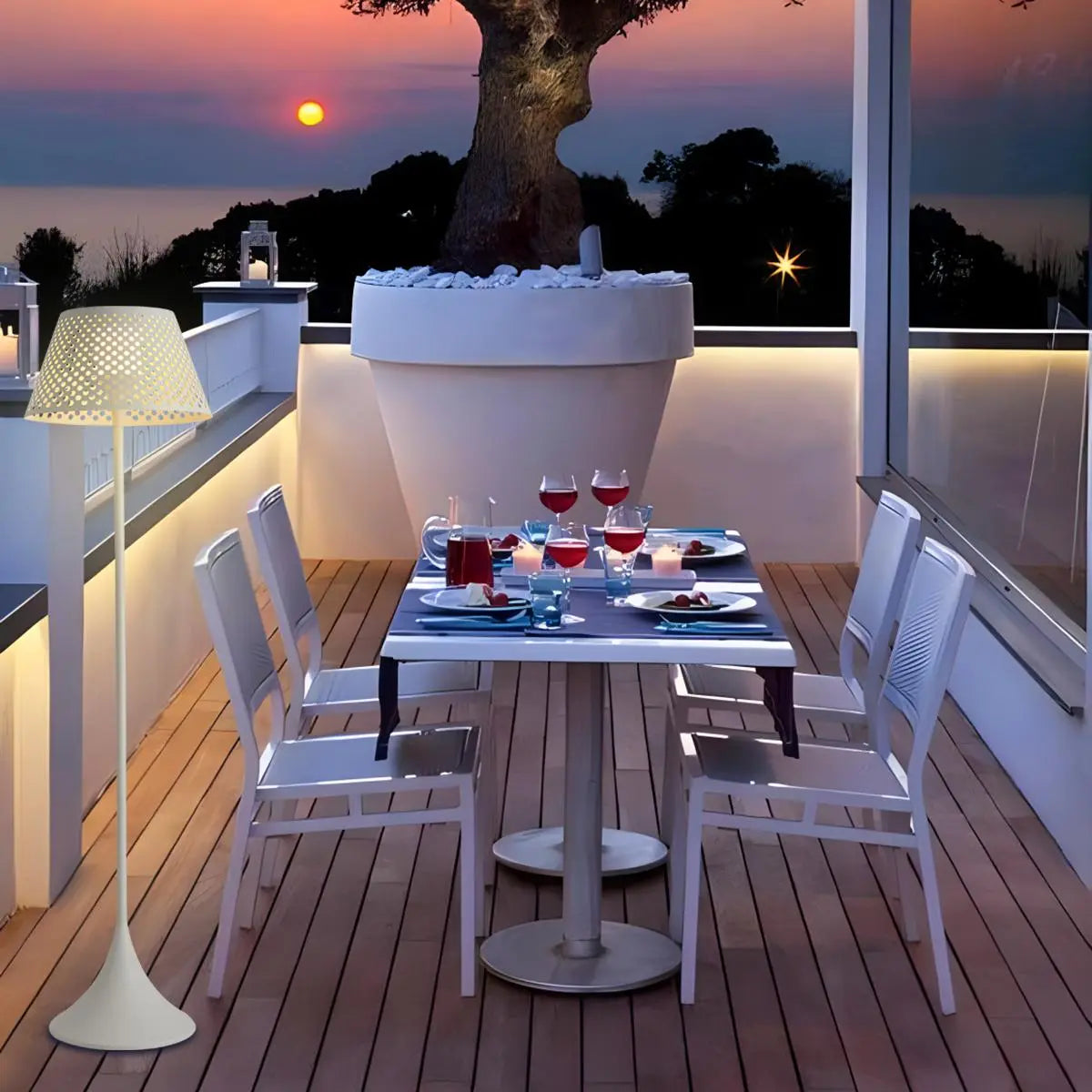 Feyran Vine Woven Floor Lamp for Outdoor