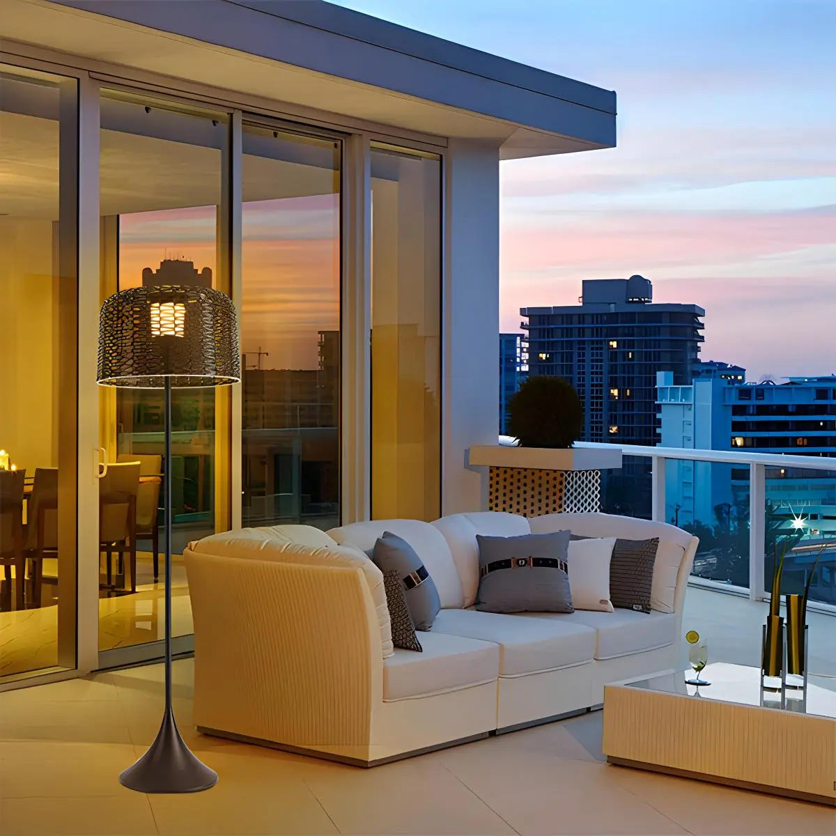 Feyran Vine Woven Floor Lamp for Outdoor