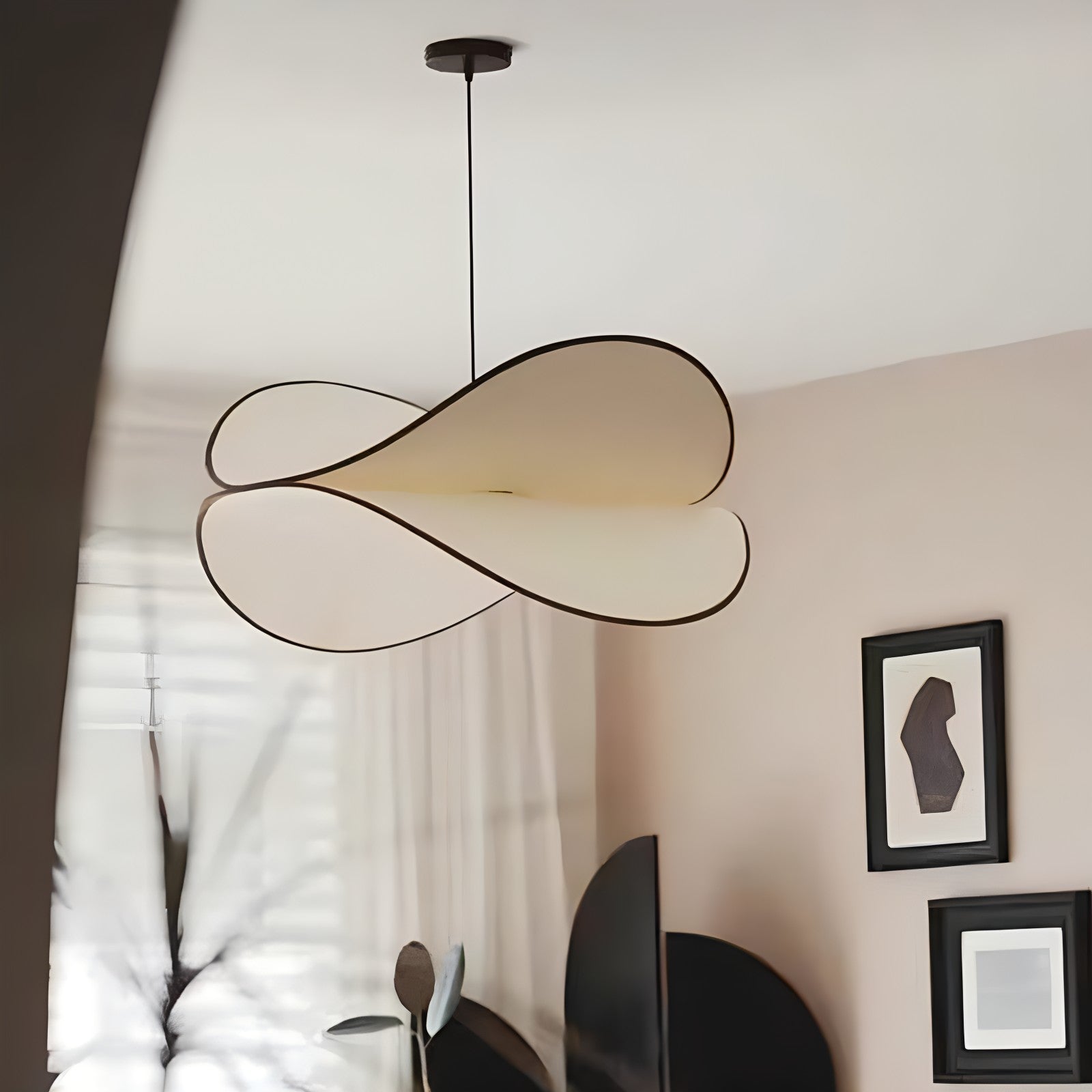 Feyran French Fabric Potato Chip Pendant Light for Dining Room