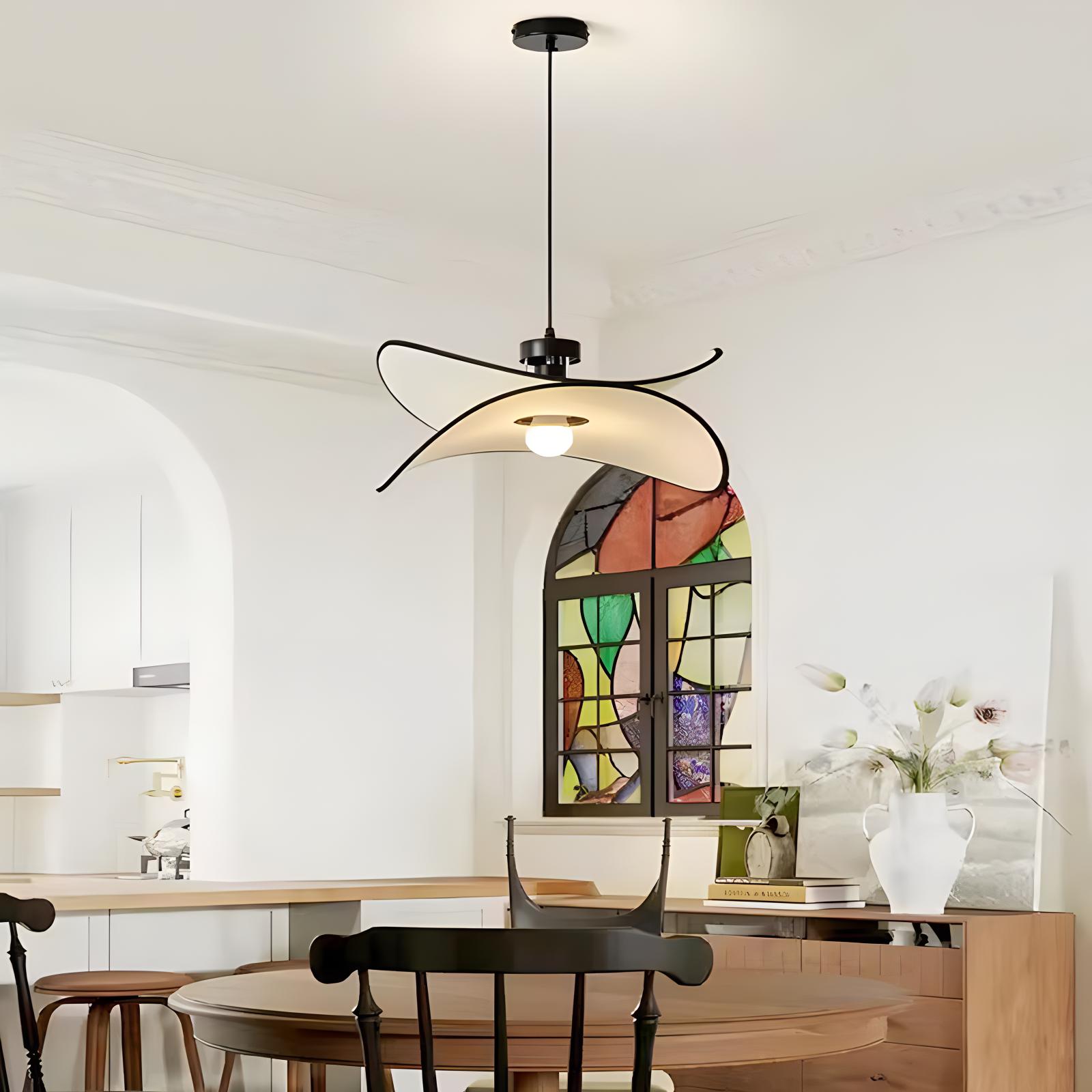 Feyran French Fabric Potato Chip Pendant Light for Dining Room