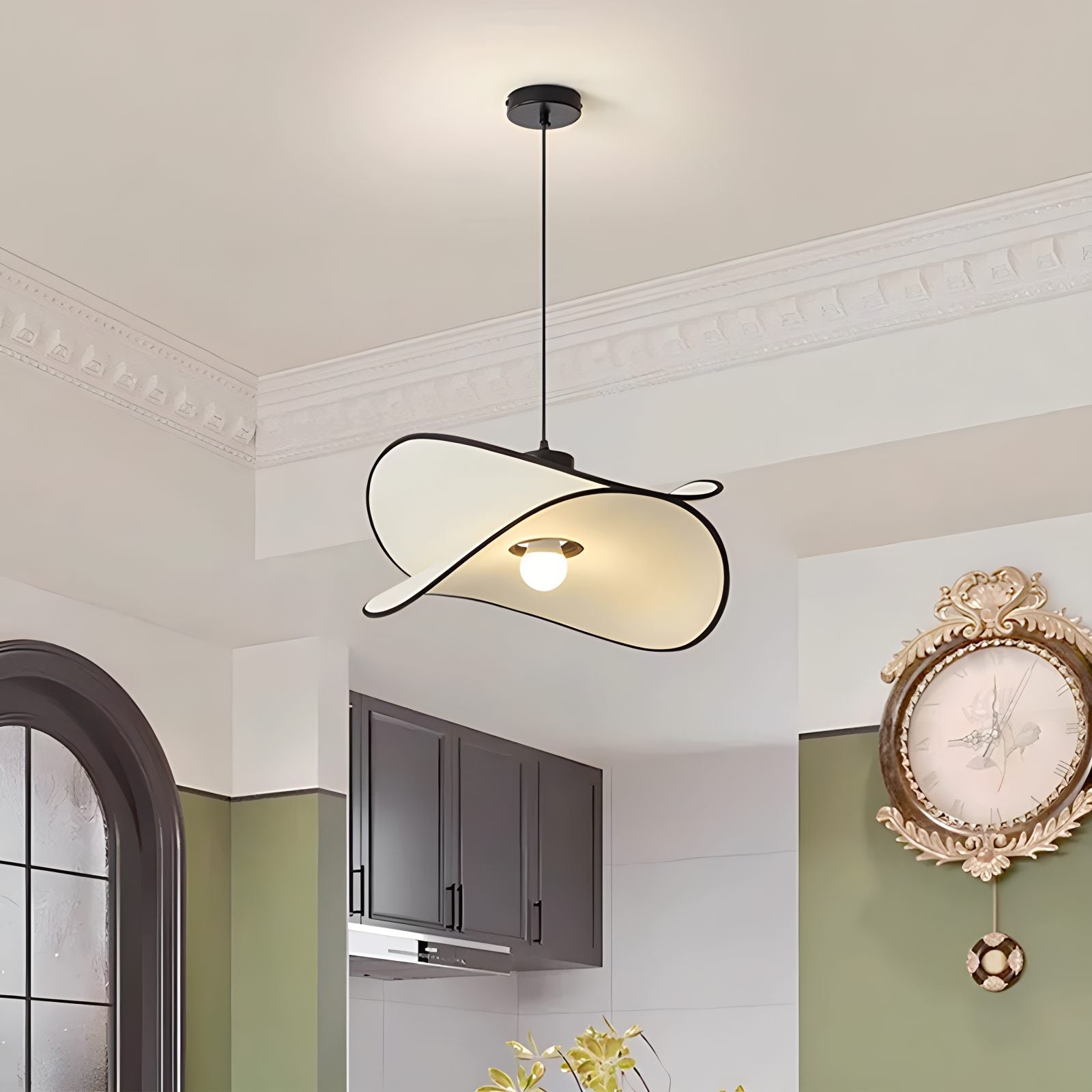 Feyran French Fabric Potato Chip Pendant Light for Dining Room