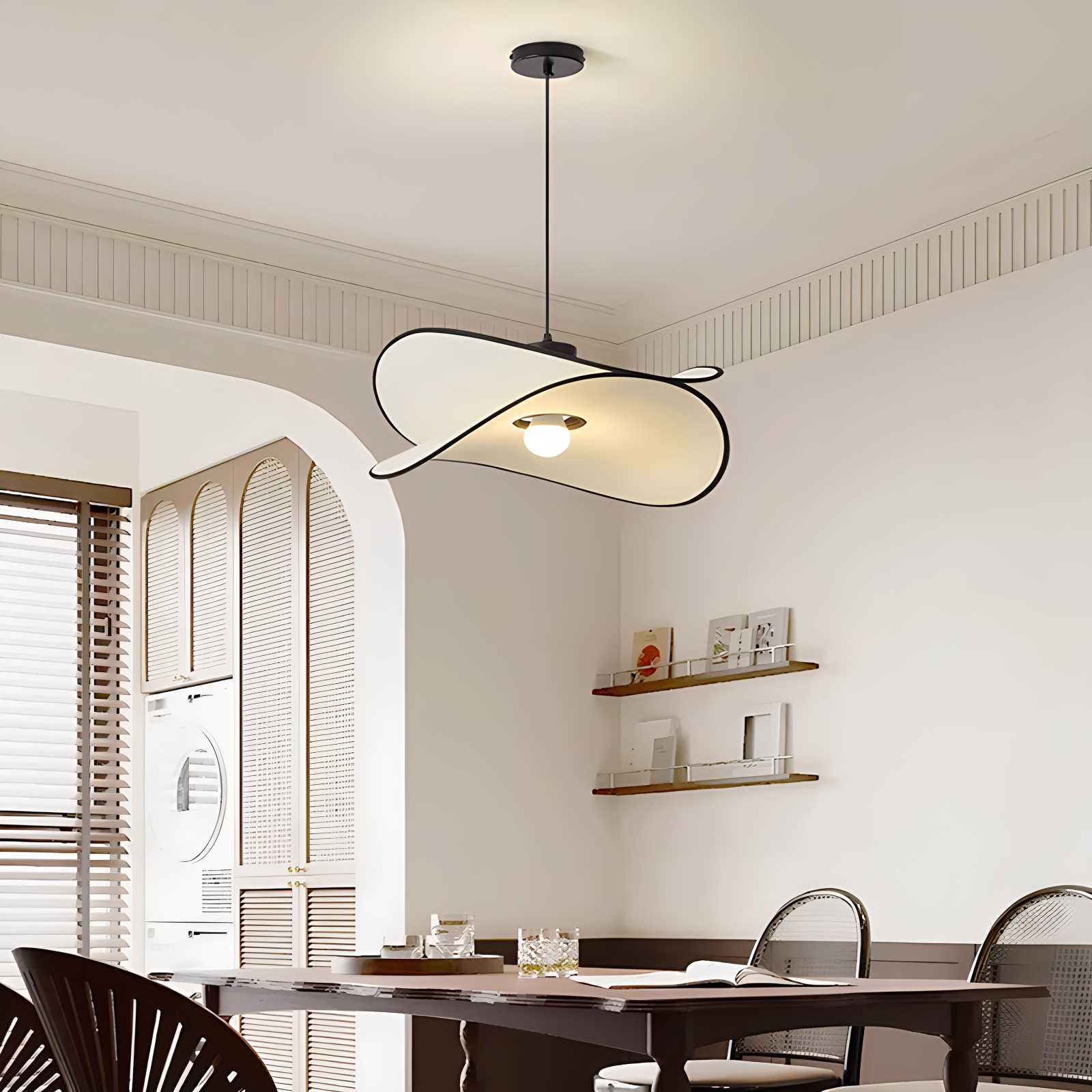 Feyran French Fabric Potato Chip Pendant Light for Dining Room