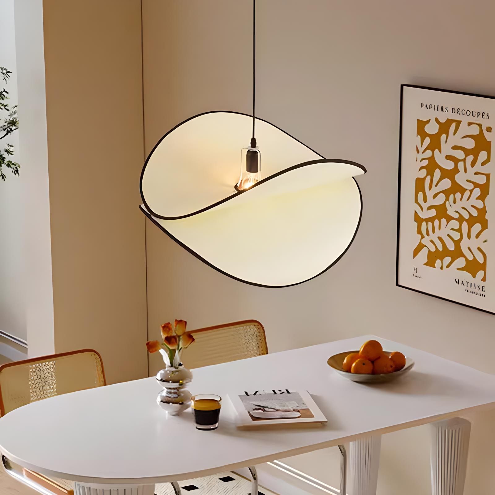 Feyran French Fabric Potato Chip Pendant Light for Dining Room