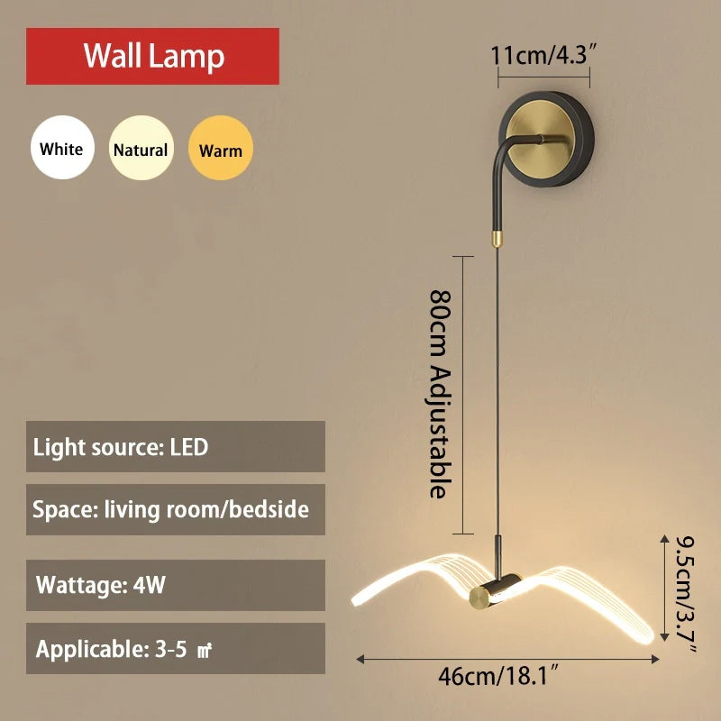 Feyran Personalized Seagull Home Wall Lamp Bedside Lamp