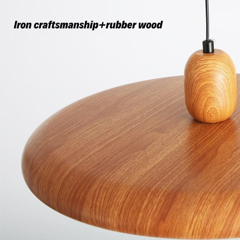 Feyran Retro Walnut Color Round UFO Pendant Light