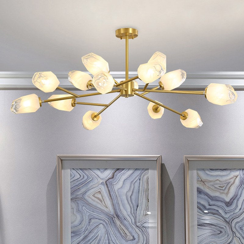Feyran Crystal Bud Copper Chandelier for Living Room
