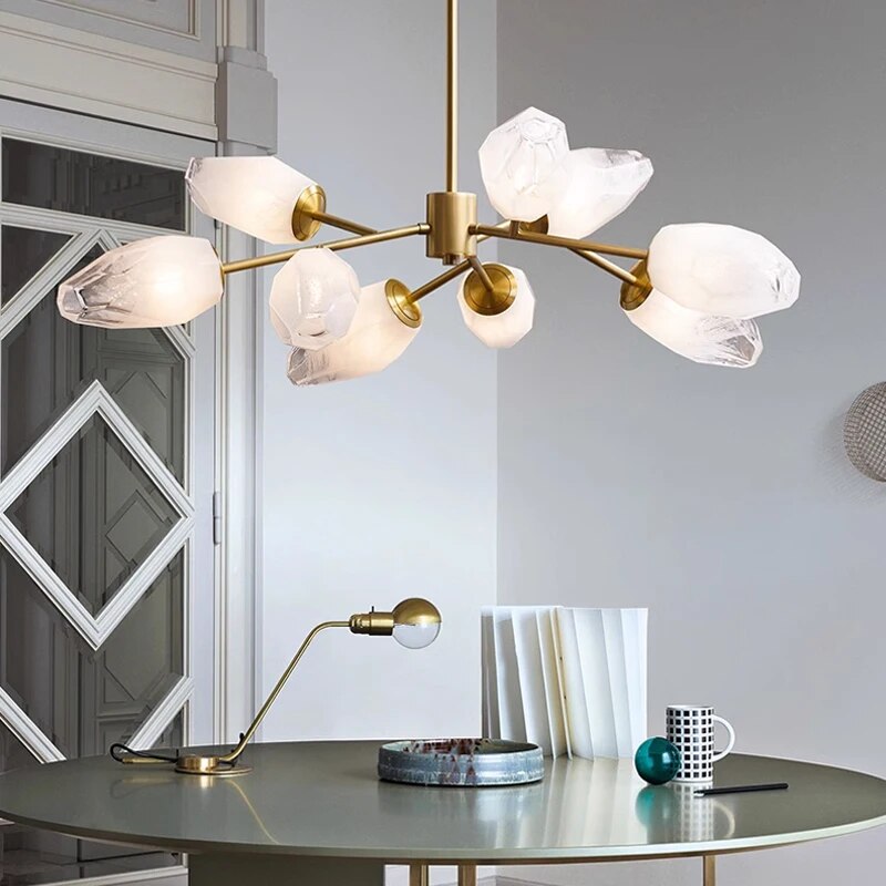 Feyran Crystal Bud Copper Chandelier for Living Room