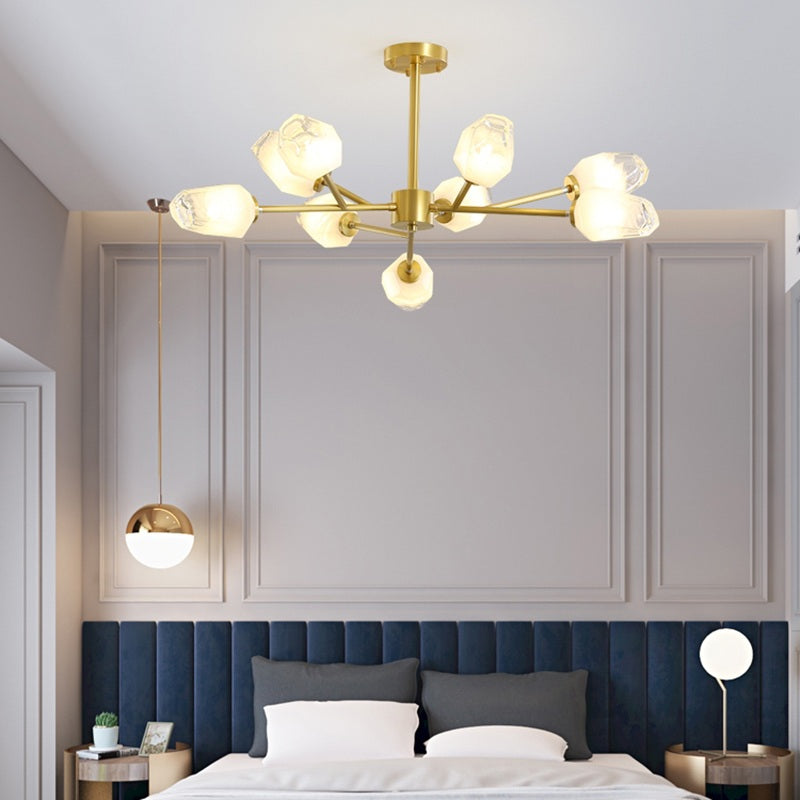 Feyran Crystal Bud Copper Chandelier for Living Room