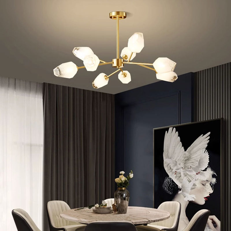 Feyran Crystal Bud Copper Chandelier for Living Room