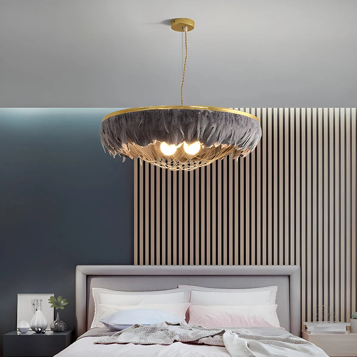 Feyran Feather Bird’s Nest Lamp for Bedroom Living Room