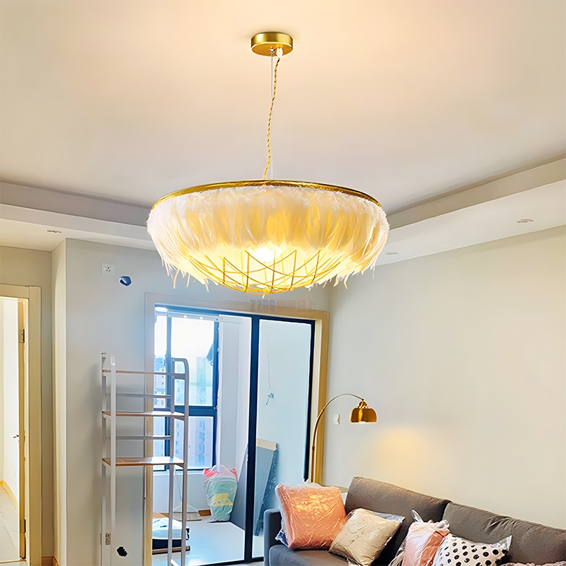 Feyran Feather Bird’s Nest Lamp for Bedroom Living Room