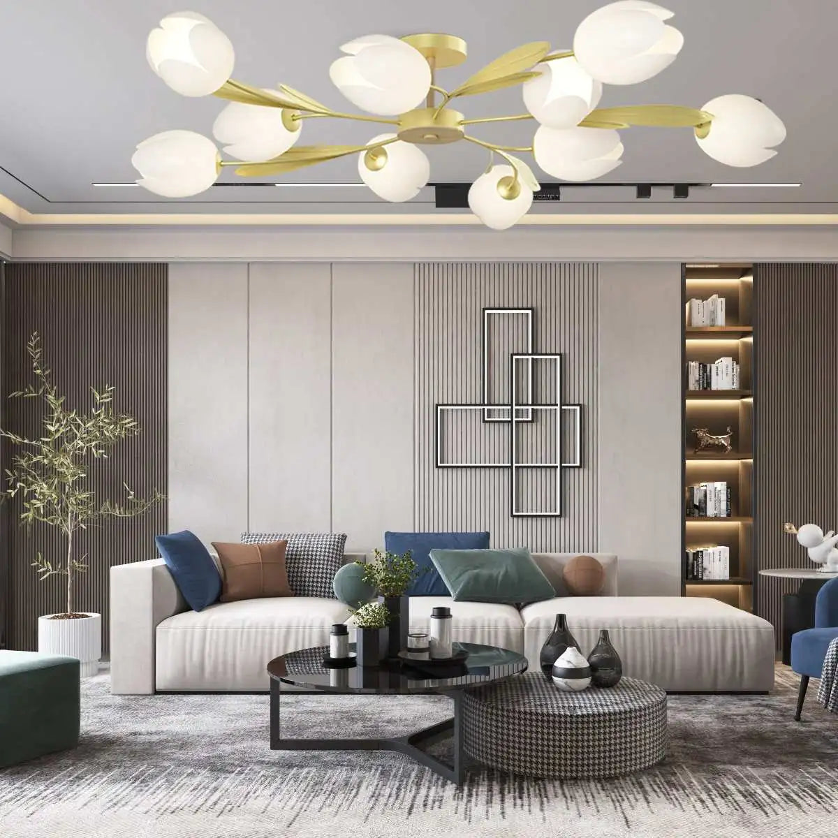 Feyran Magnolia Bud Living Room Chandelier