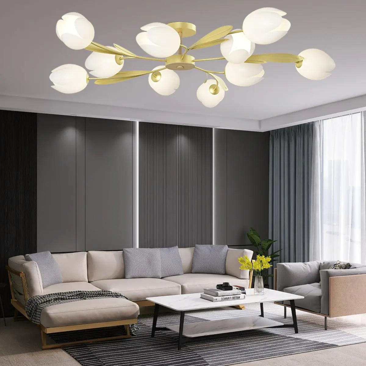 Feyran Magnolia Bud Living Room Chandelier