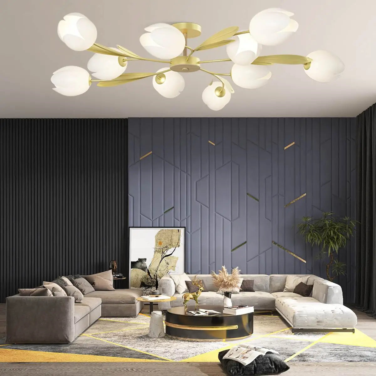 Feyran Magnolia Bud Living Room Chandelier