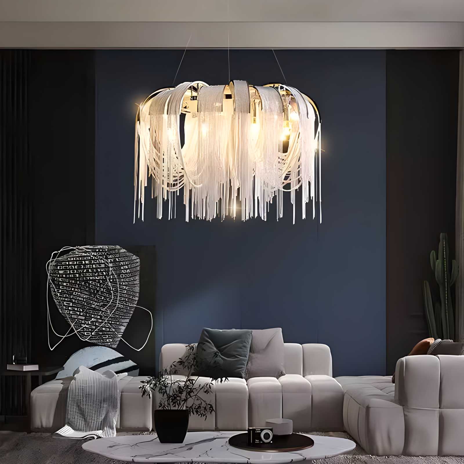 Feyran Aluminum Tassel Chandelier for Living Room