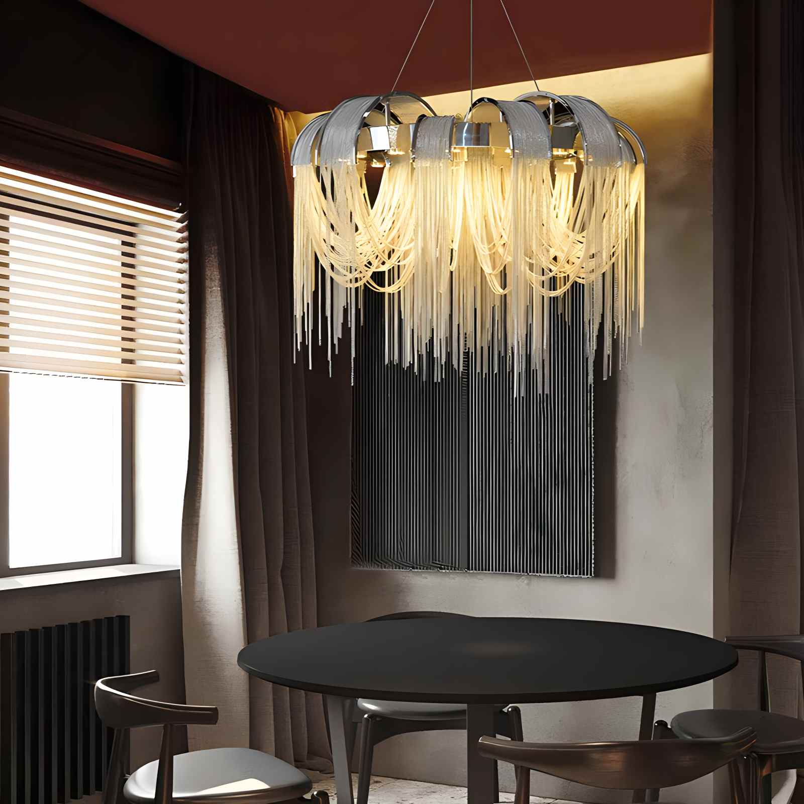Feyran Aluminum Tassel Chandelier for Living Room