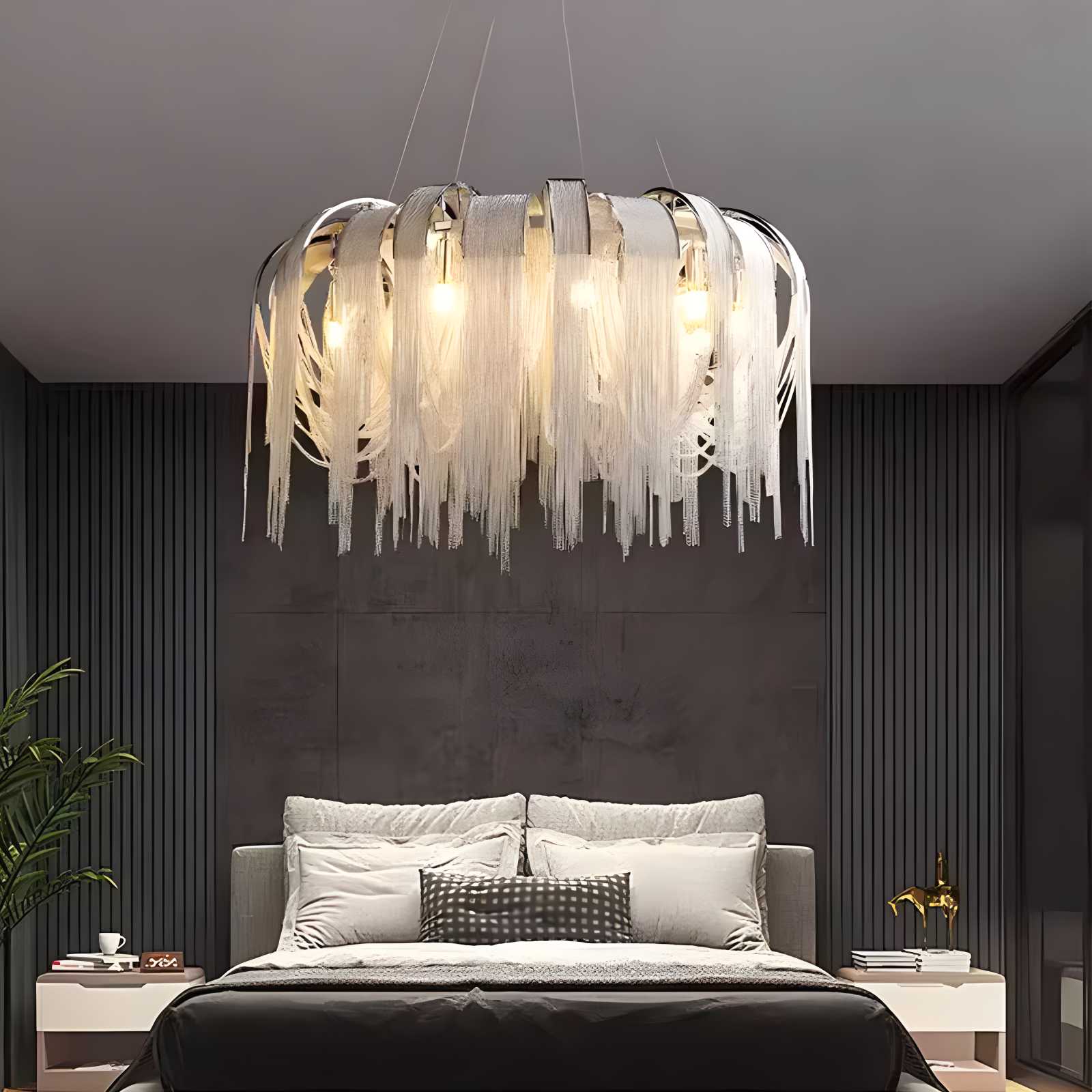 Feyran Aluminum Tassel Chandelier for Living Room