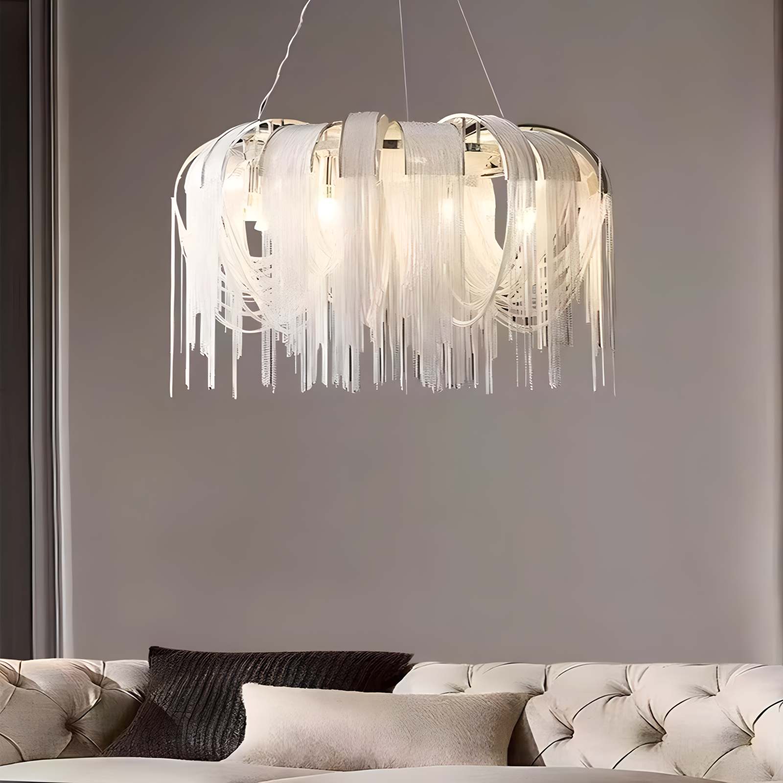 Feyran Aluminum Tassel Chandelier for Living Room