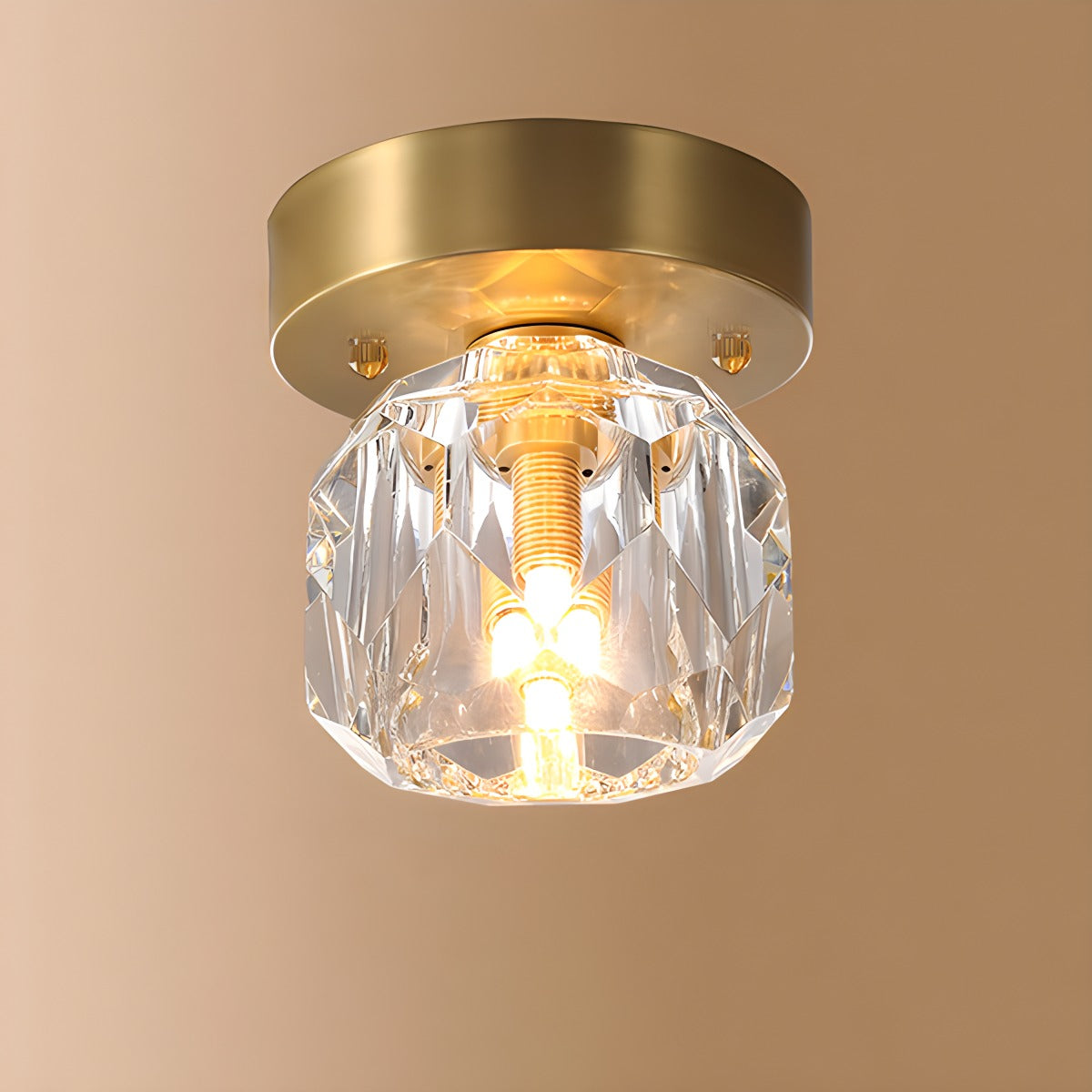 Feyran European Style Copper Glass Ceiling Lamp-G