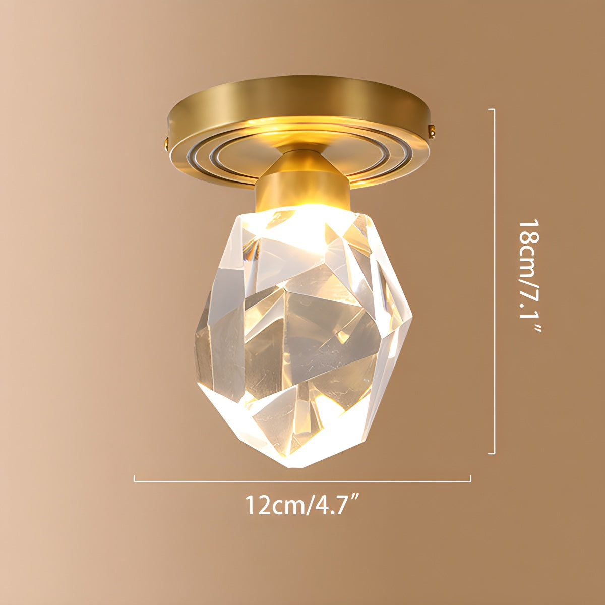 Feyran European Style Copper Glass Ceiling Lamp-G
