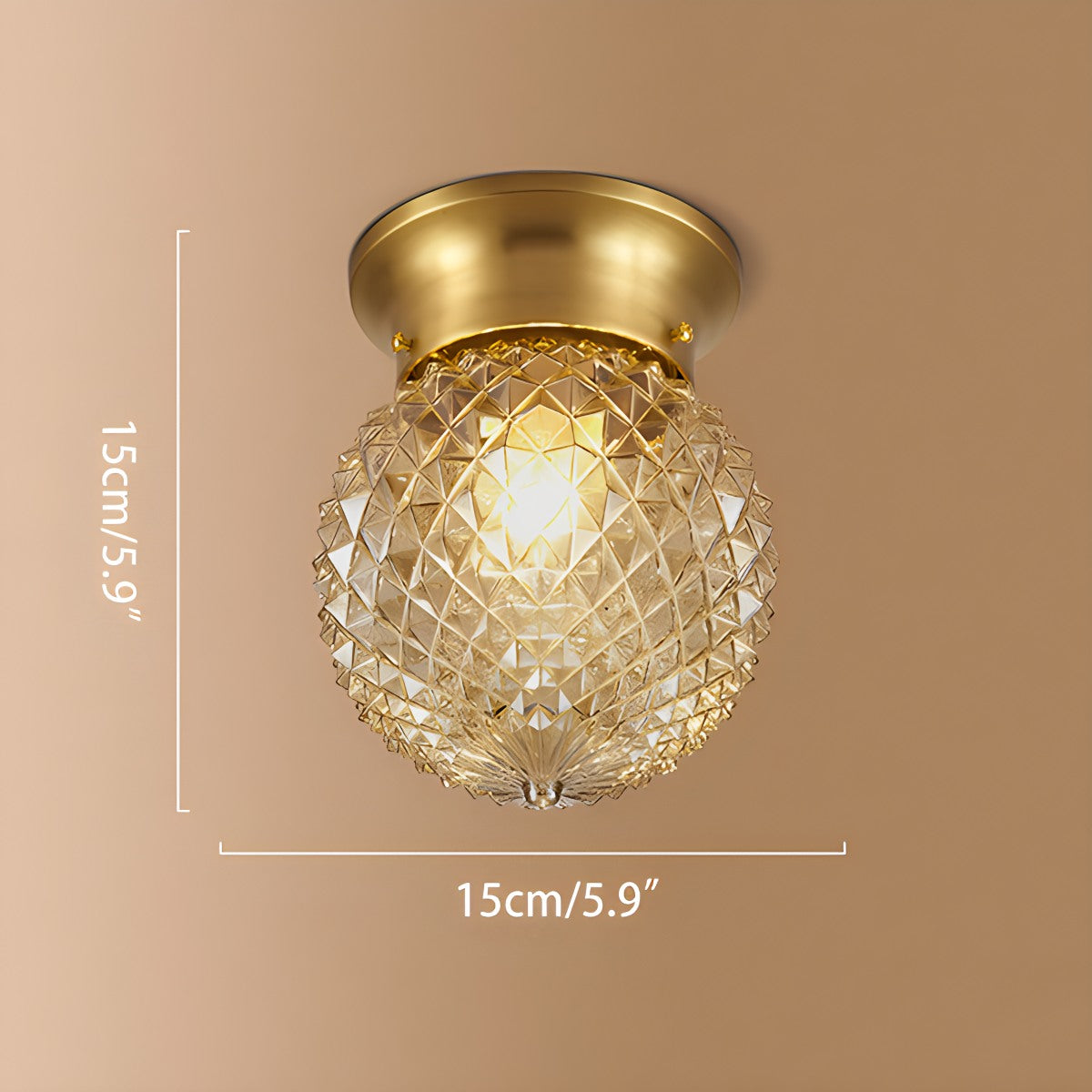 Feyran European Style Copper Glass Ceiling Lamp-G