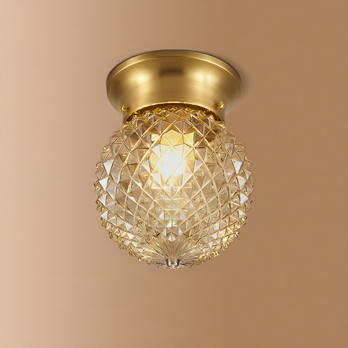 Feyran European Style Copper Glass Ceiling Lamp-G