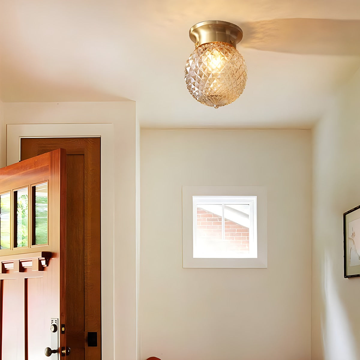 Feyran European Style Copper Glass Ceiling Lamp-G