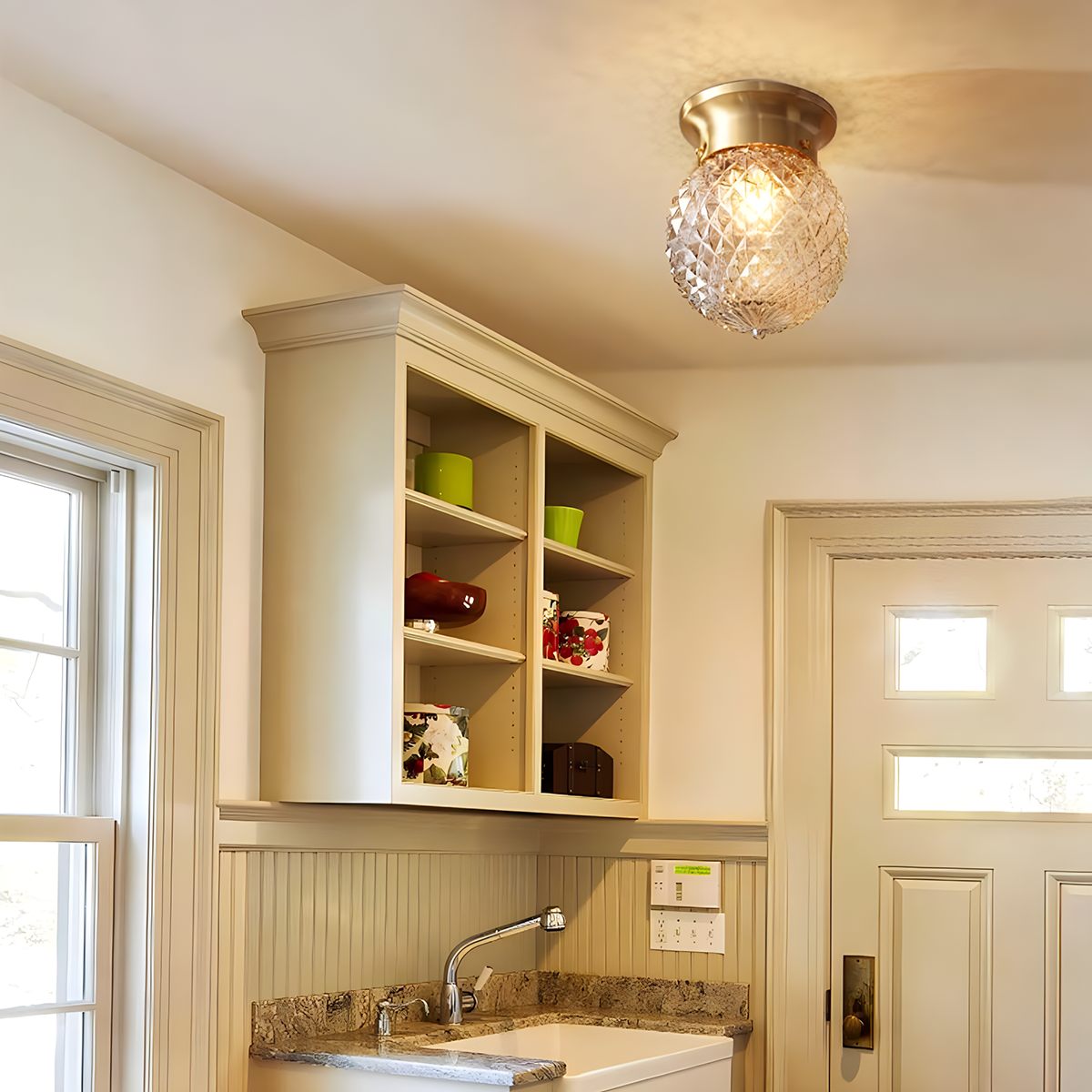 Feyran European Style Copper Glass Ceiling Lamp-G