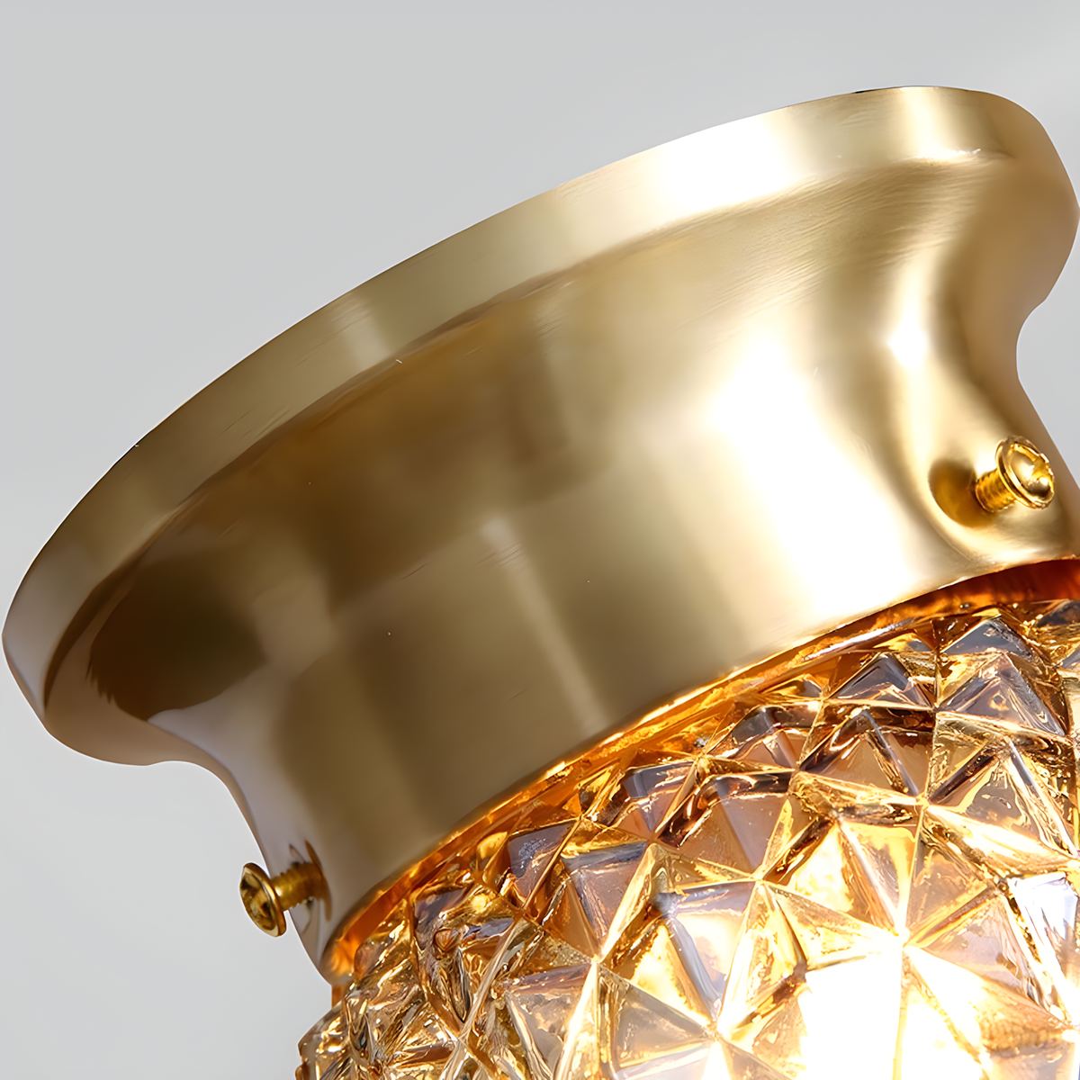 Feyran European Style Copper Glass Ceiling Lamp-G