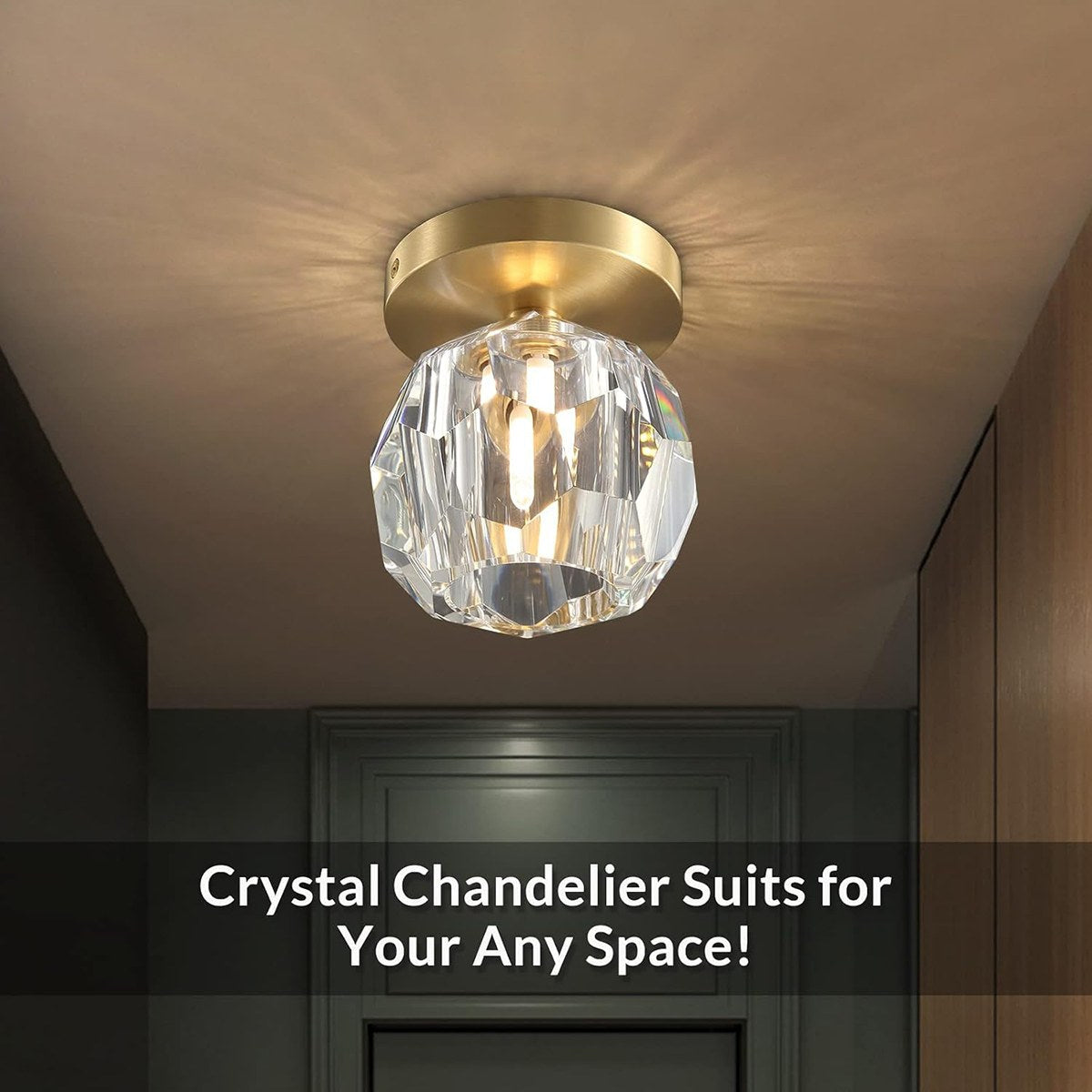 Feyran European Style Copper Glass Ceiling Lamp-G