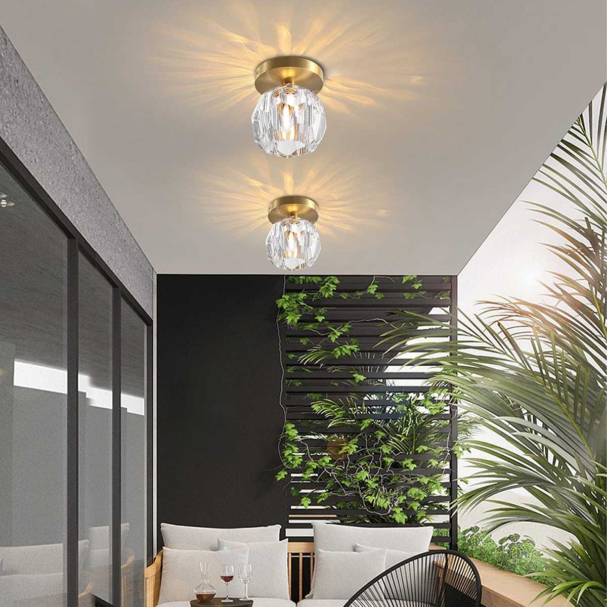Feyran European Style Copper Glass Ceiling Lamp-G