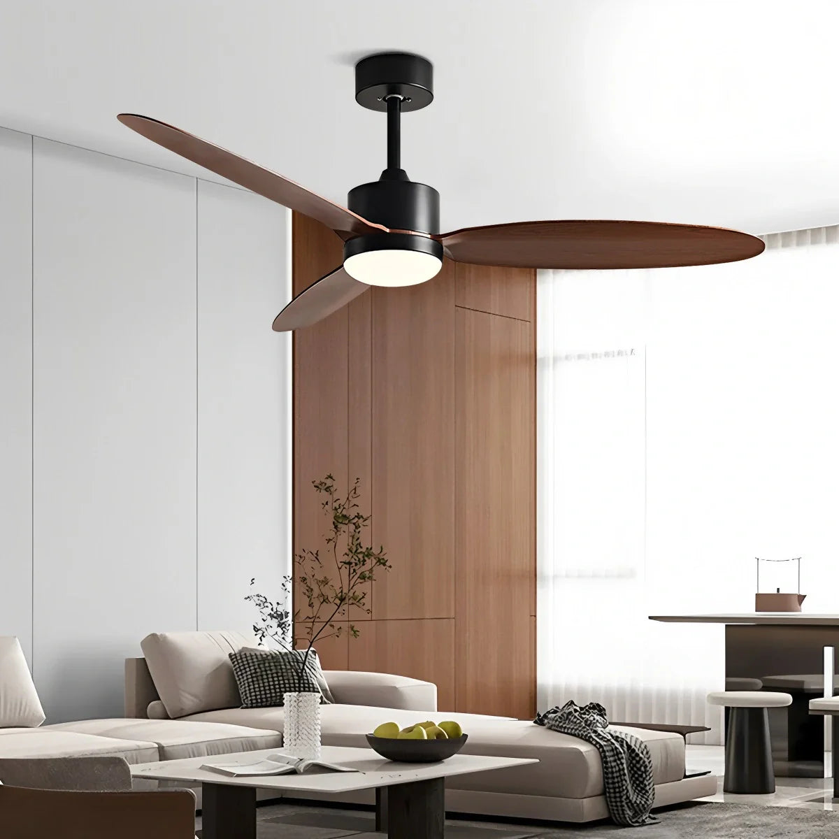 Feyran 3-Blade Ceiling Fan With Light for Bedroom