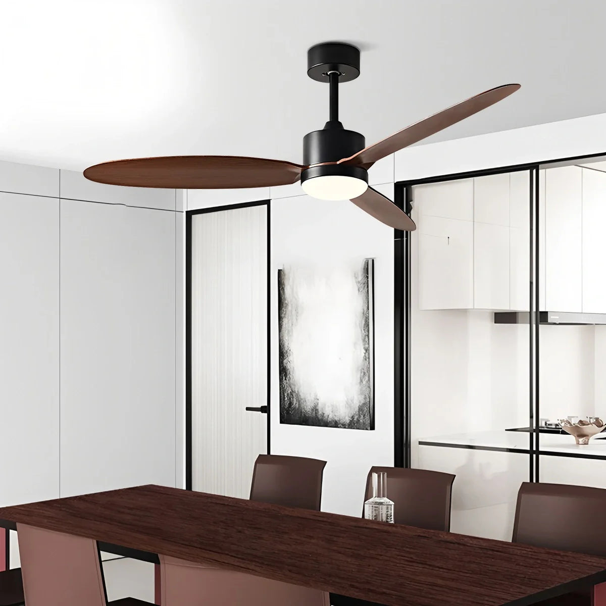 Feyran 3-Blade Ceiling Fan With Light for Bedroom
