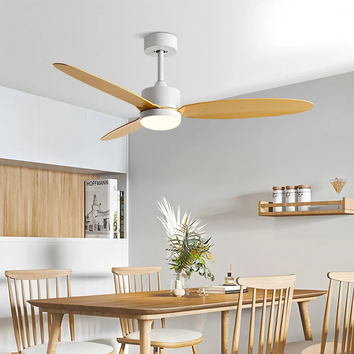 Feyran 3-Blade Ceiling Fan With Light for Bedroom