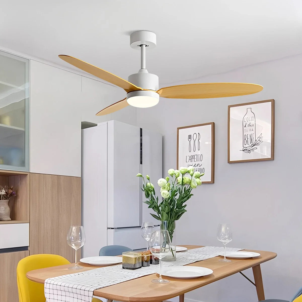 Feyran 3-Blade Ceiling Fan With Light for Bedroom