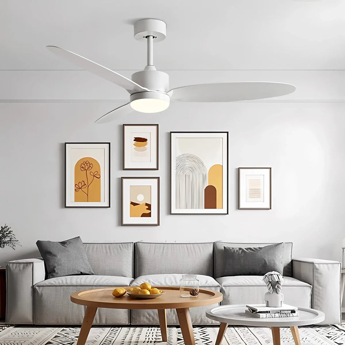 Feyran 3-Blade Ceiling Fan With Light for Bedroom