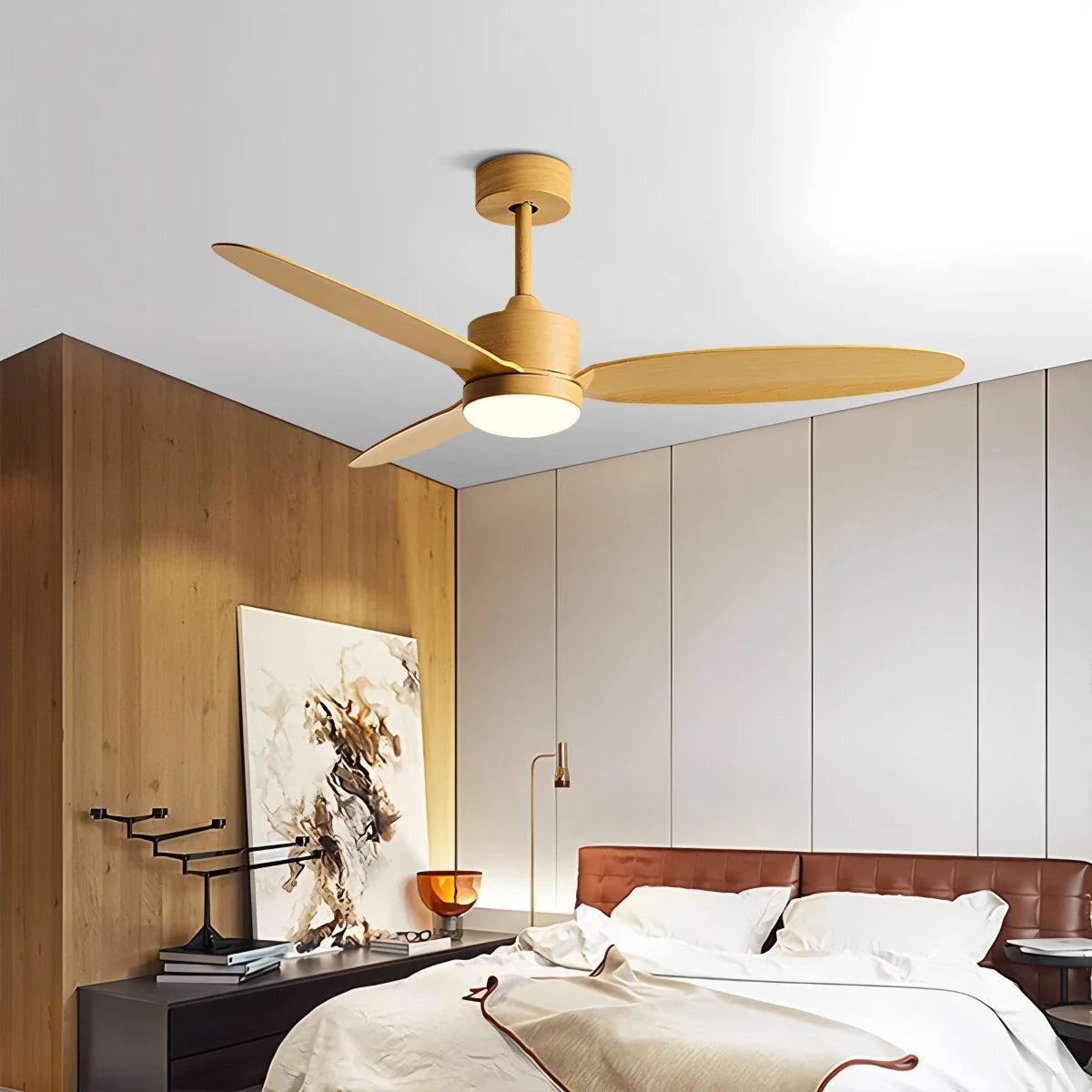 Feyran 3-Blade Ceiling Fan With Light for Bedroom