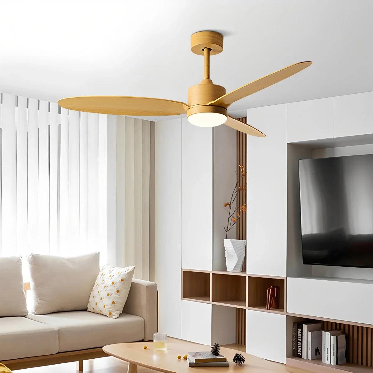 Feyran 3-Blade Ceiling Fan With Light for Bedroom