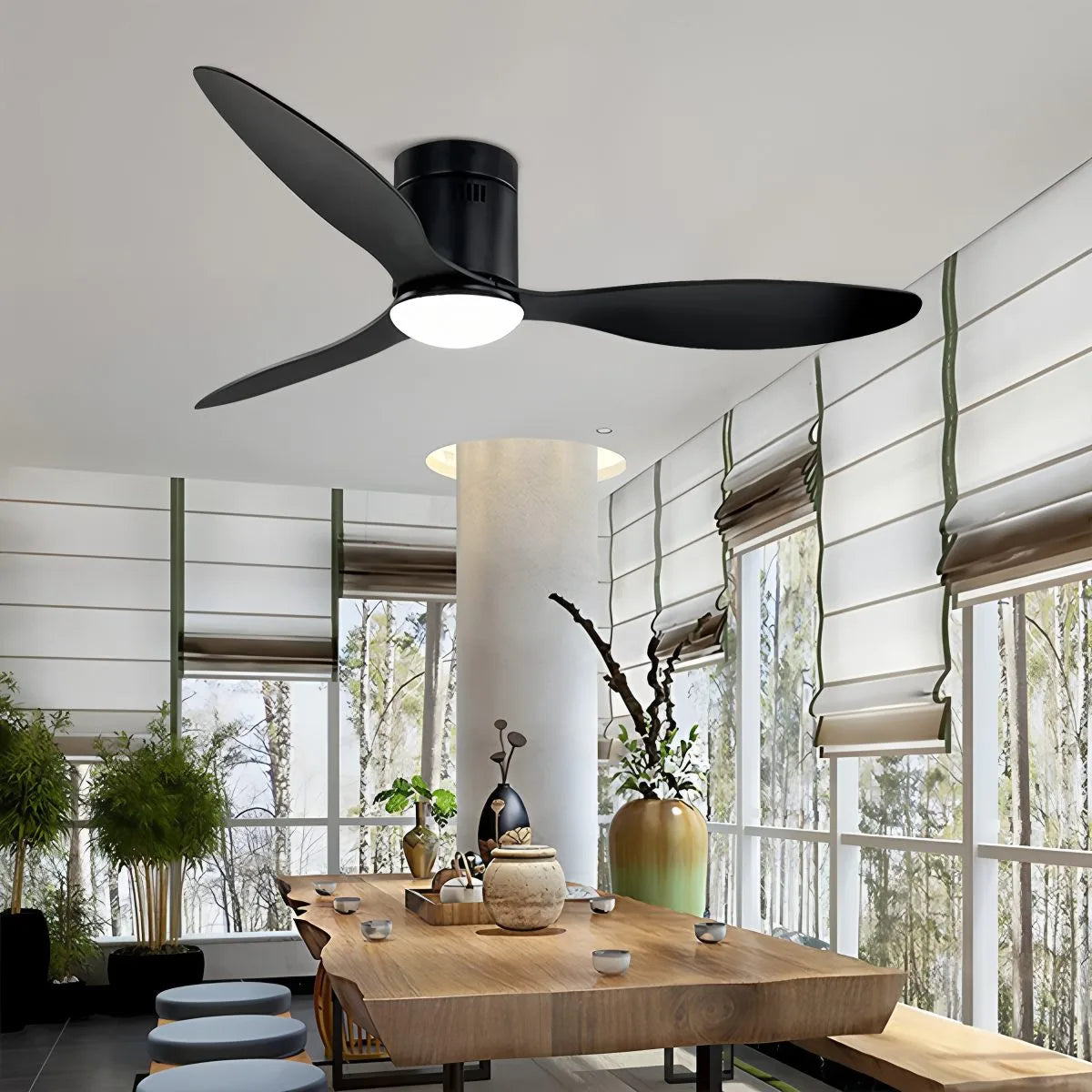 Feyran 3 Blade Modern Ceiling Fan with Light