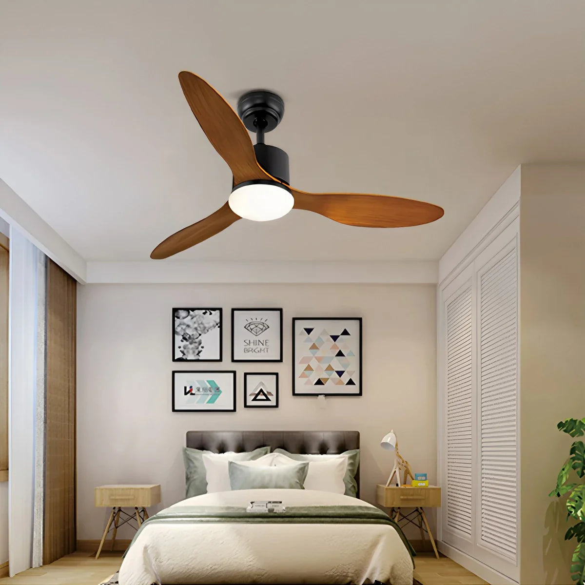 Feyran 3 Blade Modern Ceiling Fan with Light