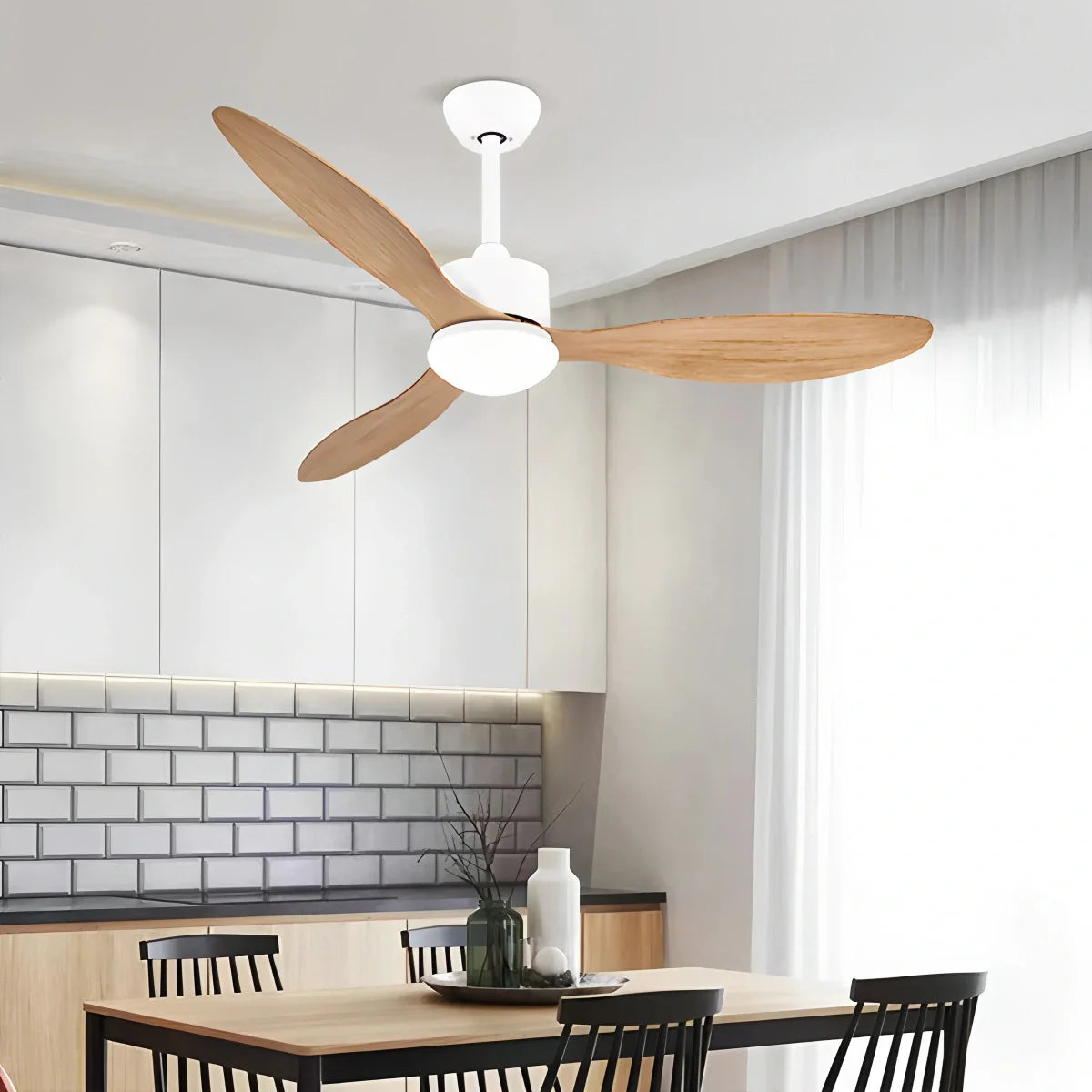 Feyran 3 Blade Modern Ceiling Fan with Light
