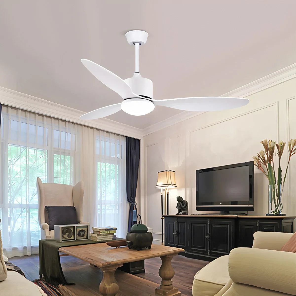 Feyran 3 Blade Modern Ceiling Fan with Light