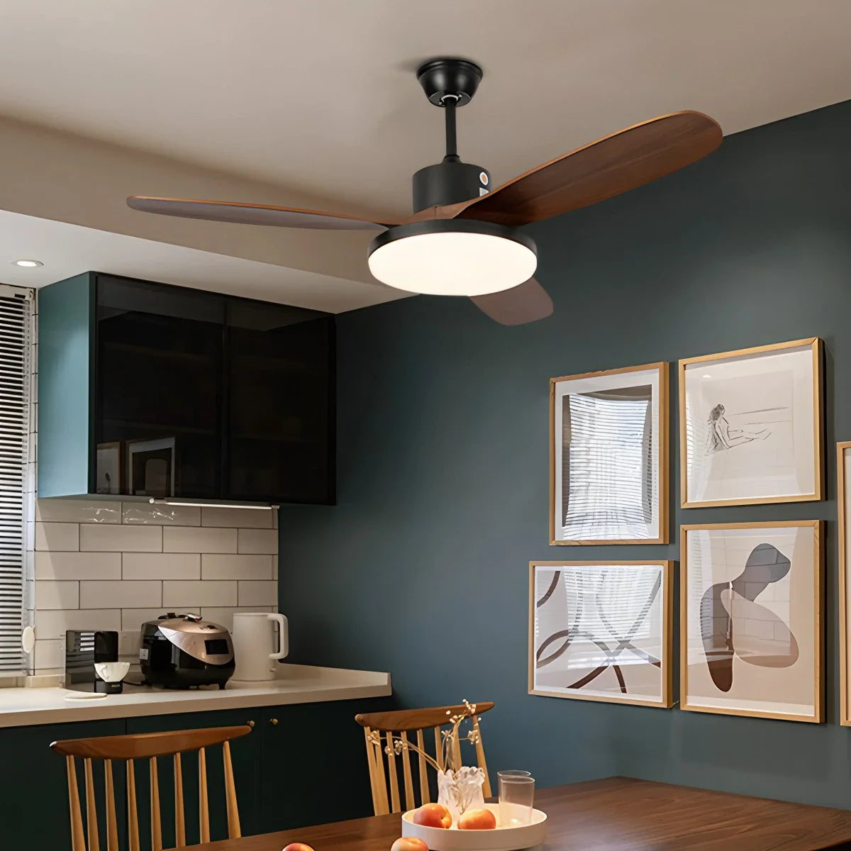 Feyran 3 Wood Blade Ceiling Fan with Light