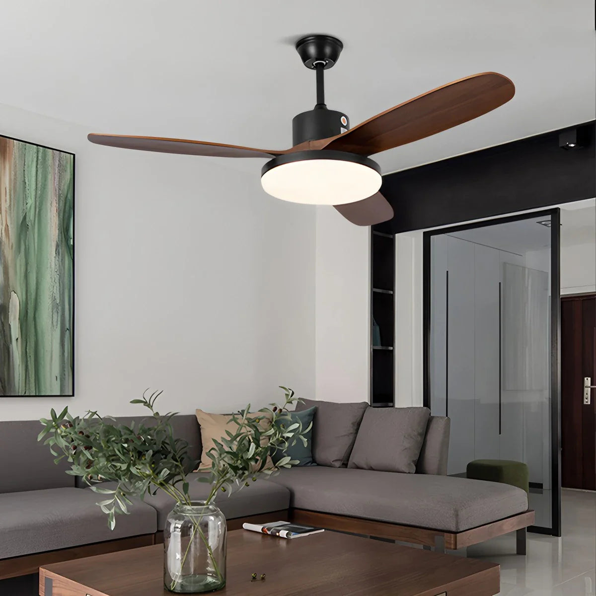 Feyran 3 Wood Blade Ceiling Fan with Light