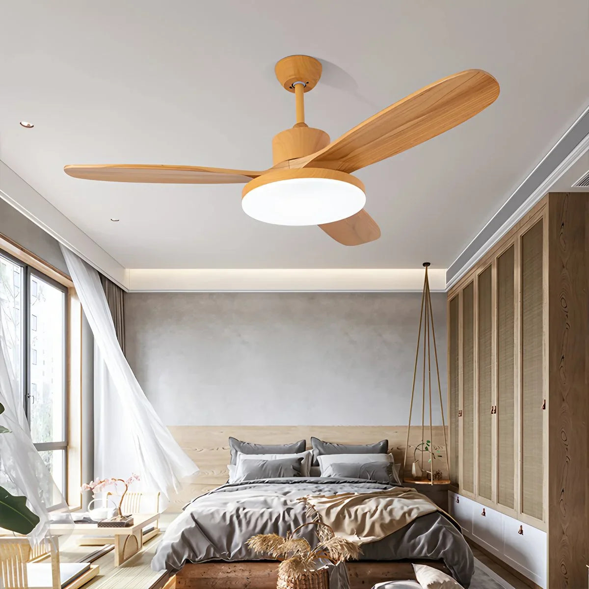 Feyran 3 Wood Blade Ceiling Fan with Light