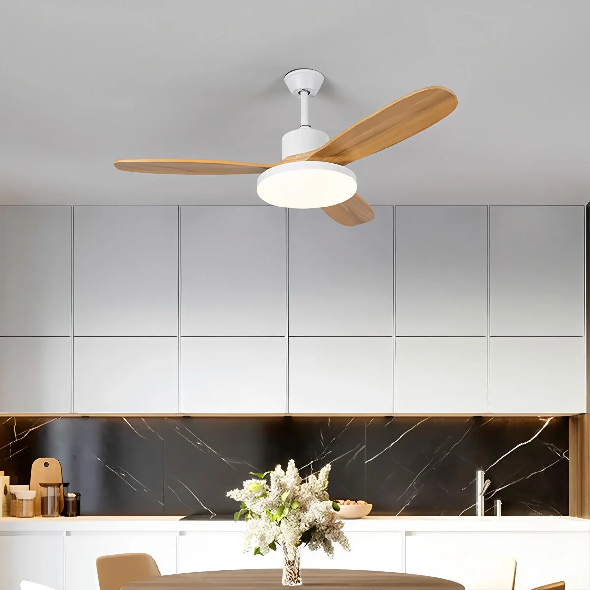 Feyran 3 Wood Blade Ceiling Fan with Light