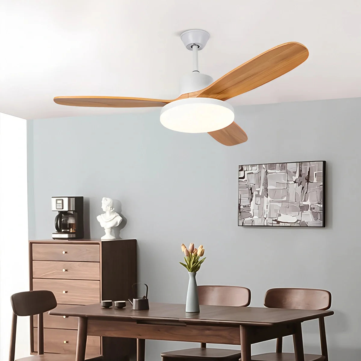 Feyran 3 Wood Blade Ceiling Fan with Light