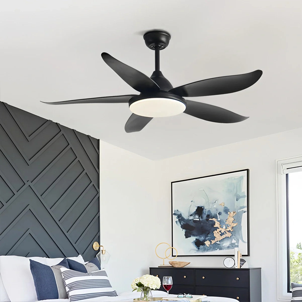 Feyran 5 Blade Contemporary Ceiling Fan Lamp