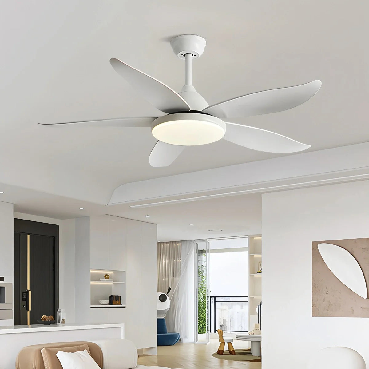Feyran 5 Blade Contemporary Ceiling Fan Lamp
